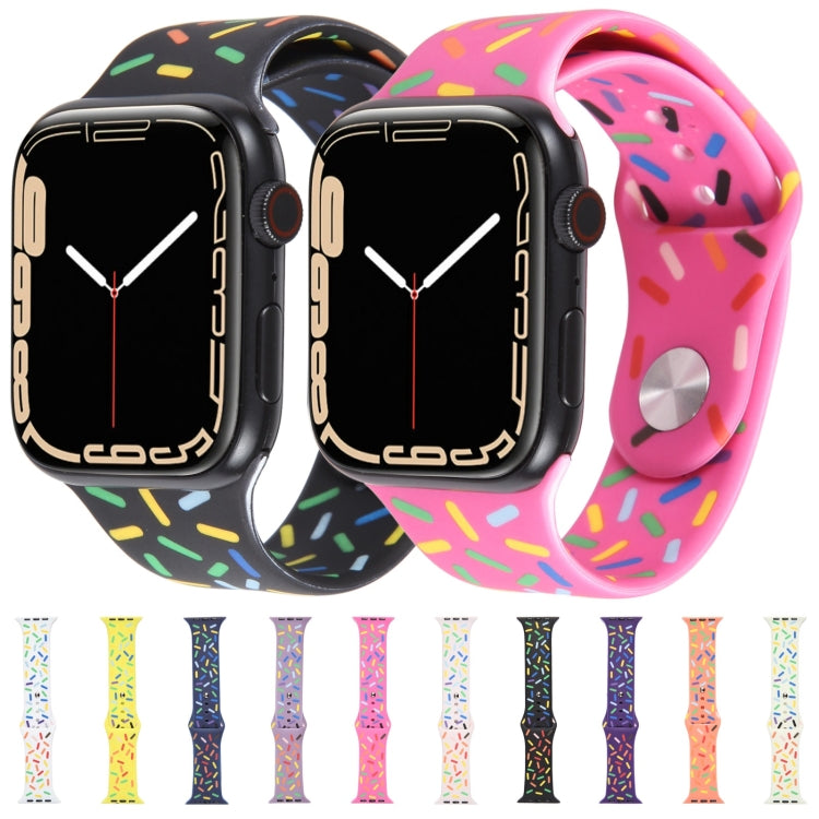 Rainbow Raindrops Silicone Watch Band For Apple Watch 3 38mm(Beige) - Watch Bands by PMC Jewellery | Online Shopping South Africa | PMC Jewellery