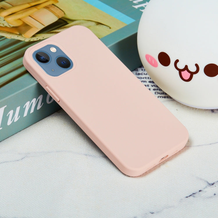 For iPhone 15 Solid Color Silicone Phone Case(Sand Pink) - iPhone 15 Cases by PMC TechLife | Online Shopping South Africa | PMC TechLife