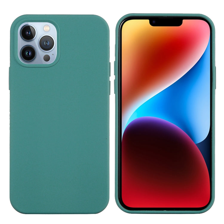 For iPhone 15 Pro Solid Color Silicone Phone Case(Pine Needle Green) - iPhone 15 Pro Cases by PMC TechLife | Online Shopping South Africa | PMC TechLife