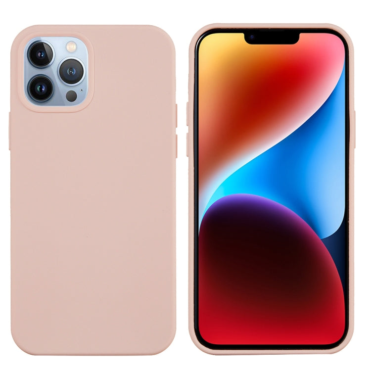 For iPhone 15 Pro Max Solid Color Silicone Phone Case(Sand Pink) - iPhone 15 Pro Max Cases by PMC TechLife | Online Shopping South Africa | PMC TechLife
