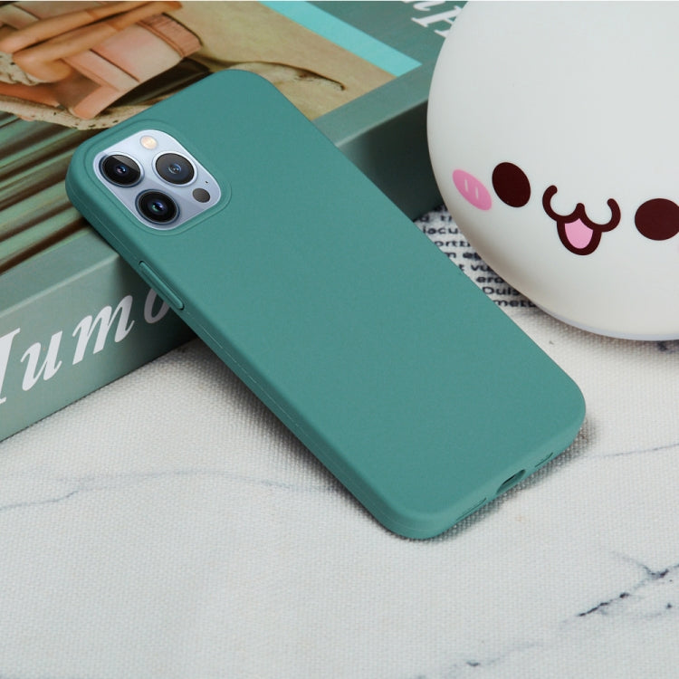 For iPhone 15 Pro Max Solid Color Silicone Phone Case(Pine Needle Green) - iPhone 15 Pro Max Cases by PMC TechLife | Online Shopping South Africa | PMC TechLife