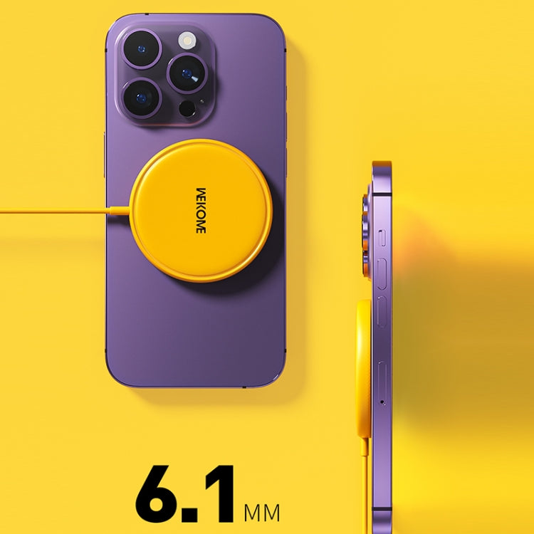 WK WP-U166 15W Magnetic Wireless Charger(Yellow) - Wireless Charger by WK | Online Shopping South Africa | PMC TechLife | Buy Now Pay Later Mobicred