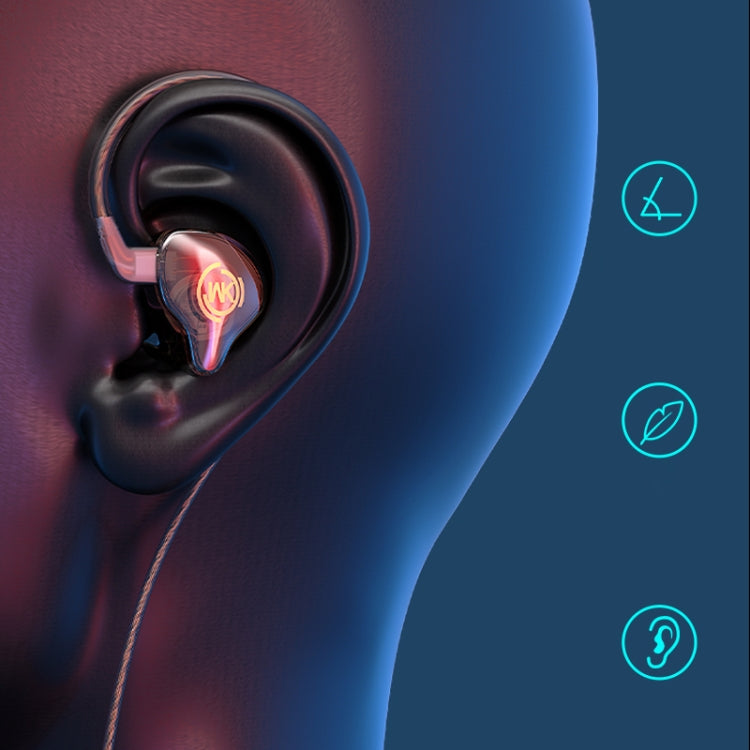 WK YC08 8 Pin Transparent Music Call Wired Earphone, Length: 1.2m(Black) - In Ear Wired Earphone by WK | Online Shopping South Africa | PMC TechLife | Buy Now Pay Later Mobicred