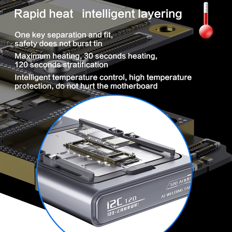 i2C T20 Intelligent Motherboard Middle Layered Heating Platform For iPhone X-14 Series, Plug:US - free shipping - PMC TechLife - Order now!