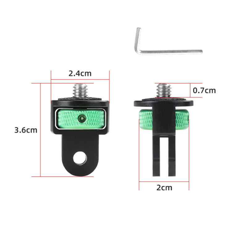 1/4 inch Screw Adjustable Metal Action Camera Adapter(Green Black) - Connection Mount by PMC TechLife | Online Shopping South Africa | PMC TechLife
