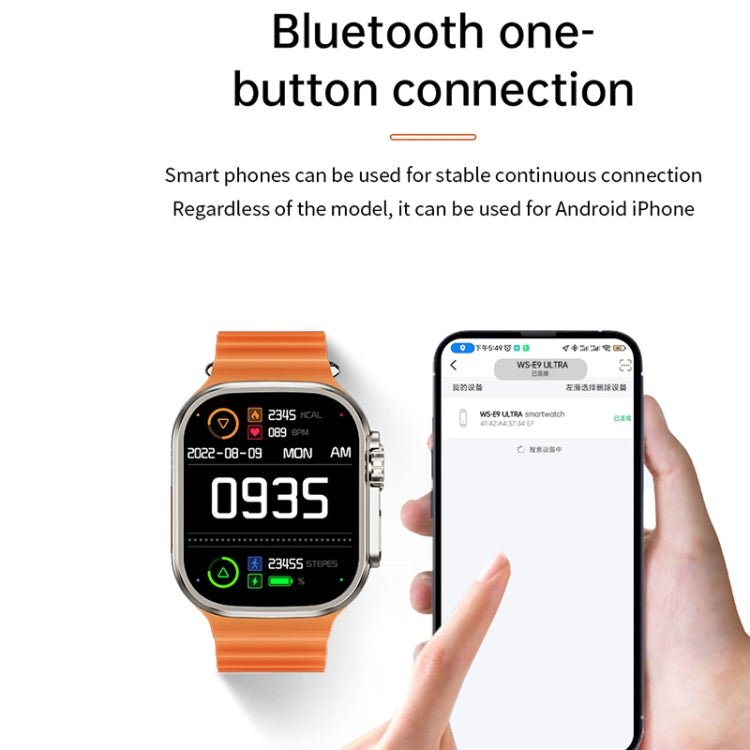 WS-E9 Ultra 2.2 inch IP67 Waterproof Silicone Band Smart Watch, Support Heart Rate / NFC(Silver) - Smart Watches by PMC TechLife | Online Shopping South Africa | PMC TechLife