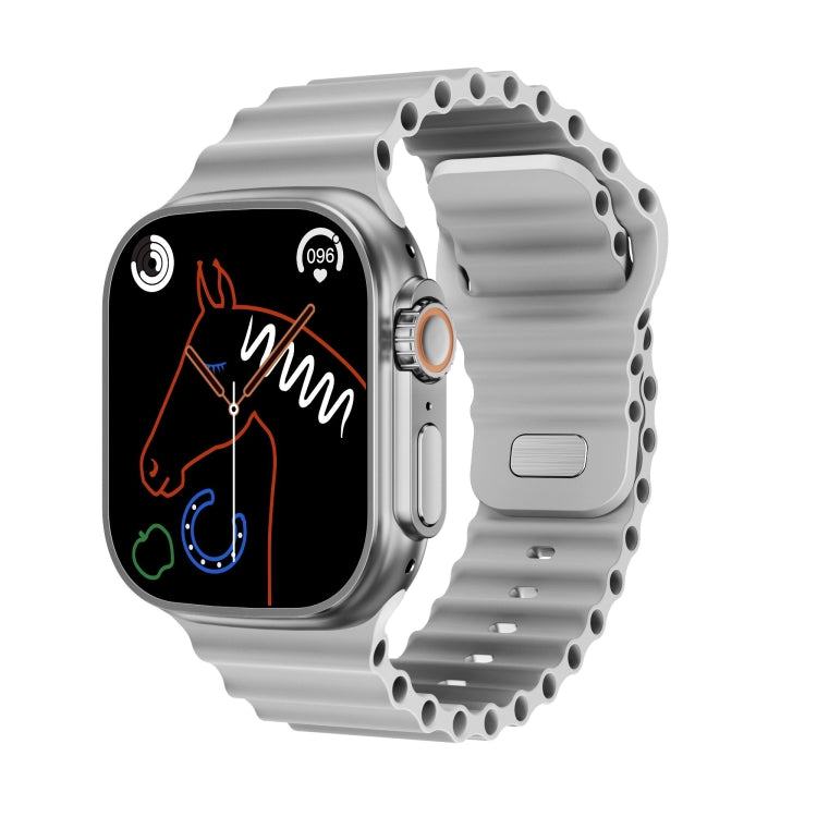 WS-E9 Ultra 2.2 inch IP67 Waterproof Ocean Silicone Band Smart Watch, Support Heart Rate / NFC(Silver) - Smart Watches by PMC TechLife | Online Shopping South Africa | PMC TechLife