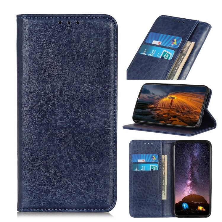 For iPhone 15 Pro Max Magnetic Crazy Horse Texture Horizontal Flip Leather Phone Case(Blue) - free shipping - PMC TechLife - Order now!