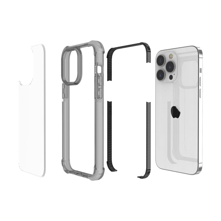 For iPhone 15 Pro Max Four-corner Shockproof TPU + Acrylic Phone Case(Black) - iPhone 15 Pro Max Cases by PMC TechLife | Online Shopping South Africa | PMC TechLife