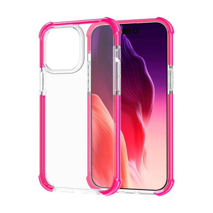 For iPhone 15 Pro Four-corner Shockproof TPU + Acrylic Phone Case(Pink) - iPhone 15 Pro Cases by PMC TechLife | Online Shopping South Africa | PMC TechLife
