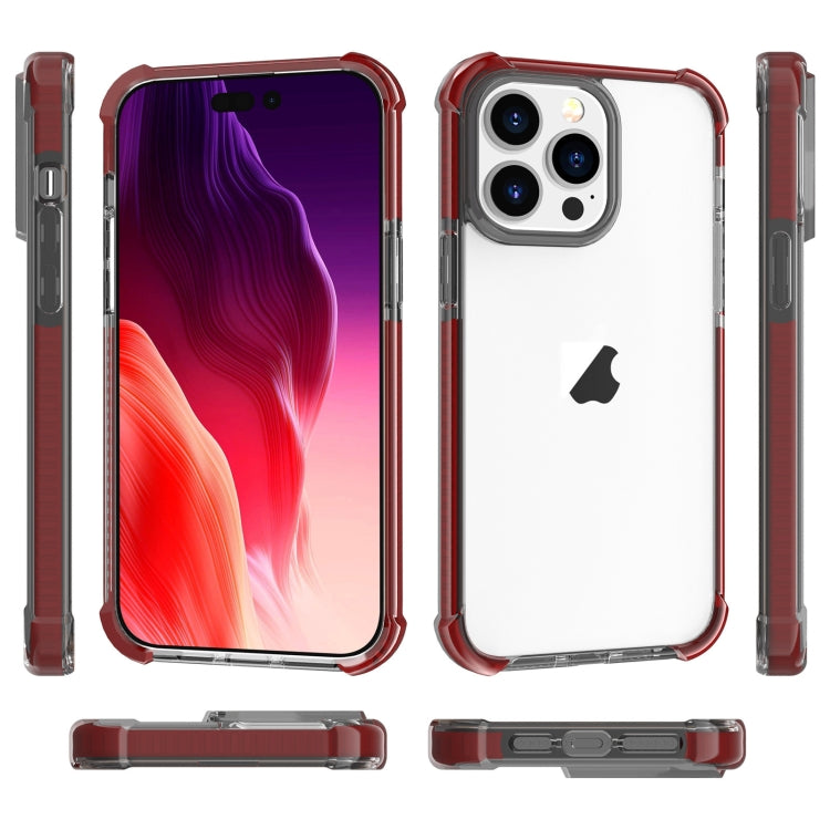 For iPhone 15 Pro Four-corner Shockproof TPU + Acrylic Phone Case(Brown) - iPhone 15 Pro Cases by PMC TechLife | Online Shopping South Africa | PMC TechLife