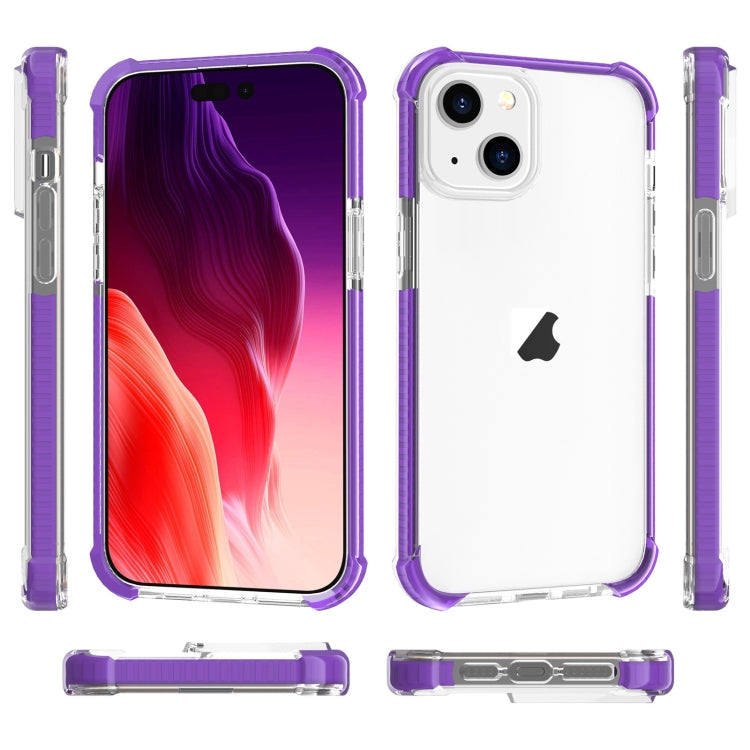 For iPhone 15 Four-corner Shockproof TPU + Acrylic Phone Case(Purple) - iPhone 15 Cases by PMC TechLife | Online Shopping South Africa | PMC TechLife