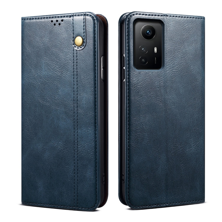 For Xiaomi Redmi Note 12S Oil Wax Crazy Horse Texture Leather Phone Case(Blue) - free shipping - PMC TechLife - Order now!