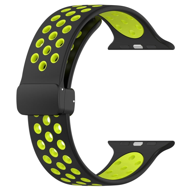 For Apple Watch 8 41mm Magnetic Buckle Silicone Watch Band(Black Limes) - Watch Bands by PMC TechLife | Online Shopping South Africa | PMC TechLife