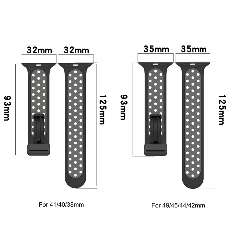 For Apple Watch 38mm Magnetic Buckle Silicone Watch Band(White Black) - Watch Bands by PMC TechLife | Online Shopping South Africa | PMC TechLife