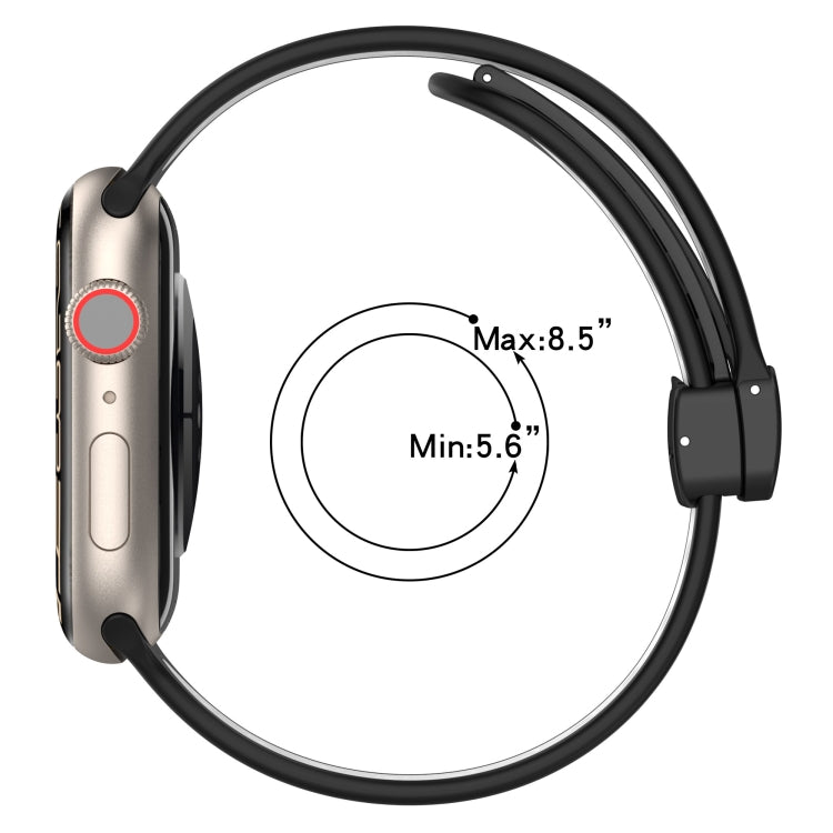 For Apple Watch 42mm Magnetic Buckle Silicone Watch Band(Pink White) - Watch Bands by PMC TechLife | Online Shopping South Africa | PMC TechLife