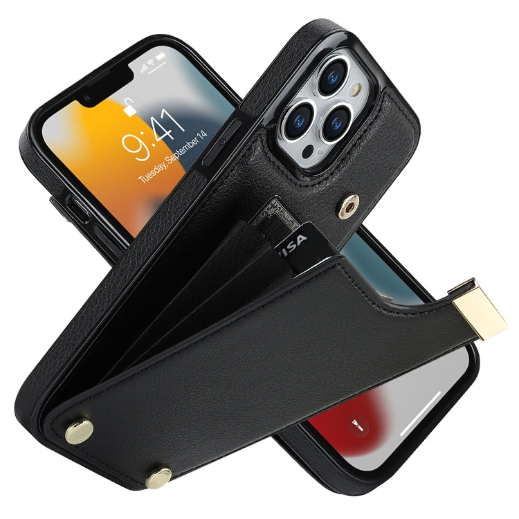 For iPhone 12 / 12 Pro Metal Buckle Card Slots Phone Case(Black) - free shipping - PMC TechLife - Order now!