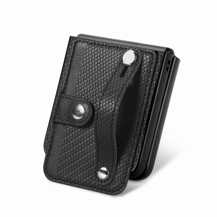 For Samsung Galaxy Z Flip5 Carbon Fiber Wristband Wallet Back Phone Case(Black) - free shipping - PMC TechLife - Order now!