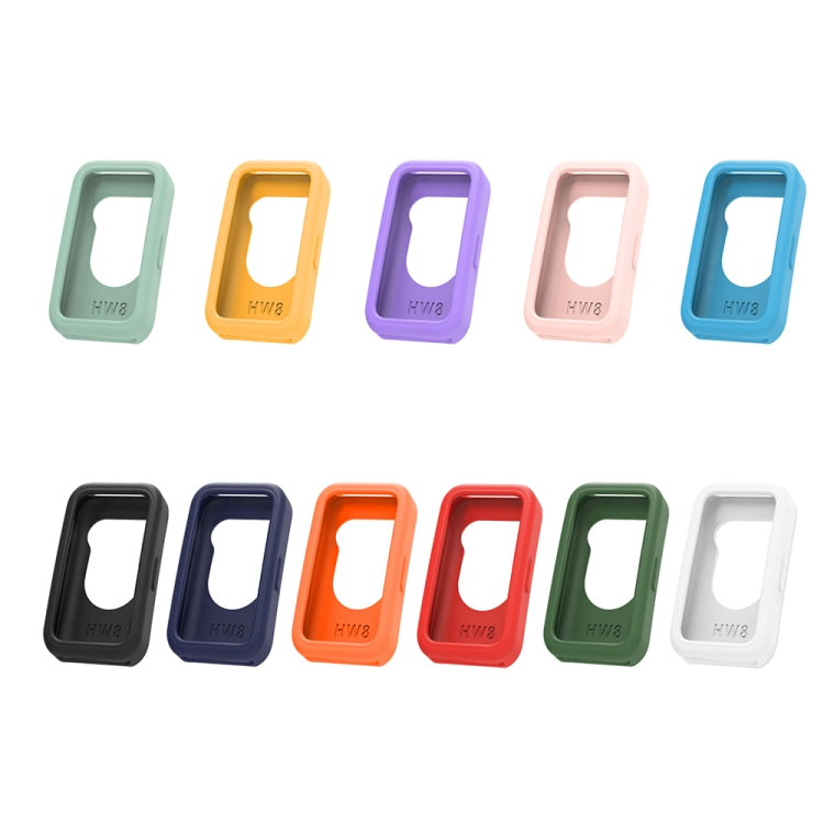 For Huawei Band 8 Silicone Protective Case + Silicone Watch Band Kit(Purple) - Watch Bands by PMC TechLife | Online Shopping South Africa | PMC TechLife