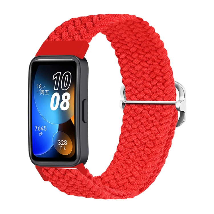 For Huawei Band 8 Nylon Braided Buckle Watch Band(Red) - Watch Bands by PMC Jewellery | Online Shopping South Africa | PMC Jewellery