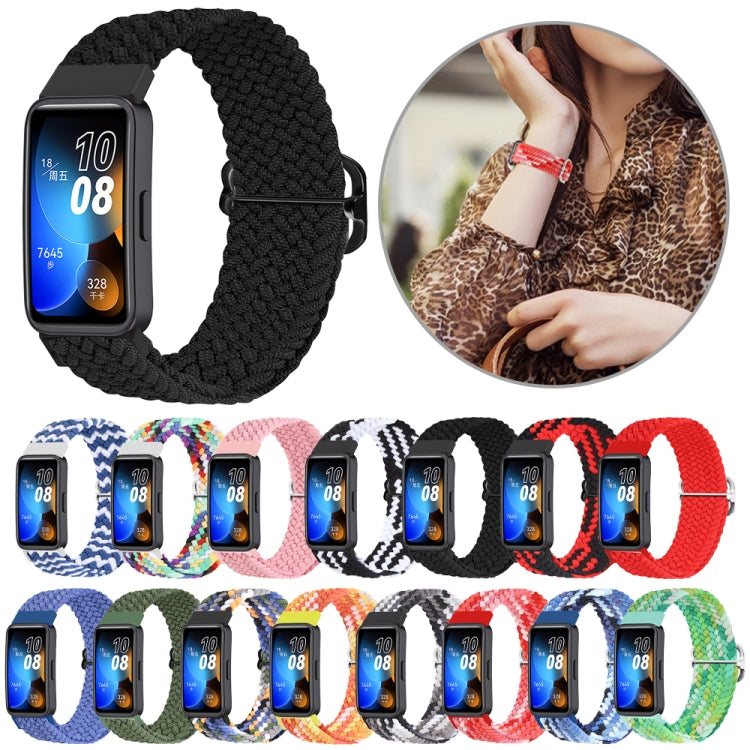 For Huawei Band 8 Nylon Braided Buckle Watch Band(Colorful Black) - Watch Bands by PMC Jewellery | Online Shopping South Africa | PMC Jewellery