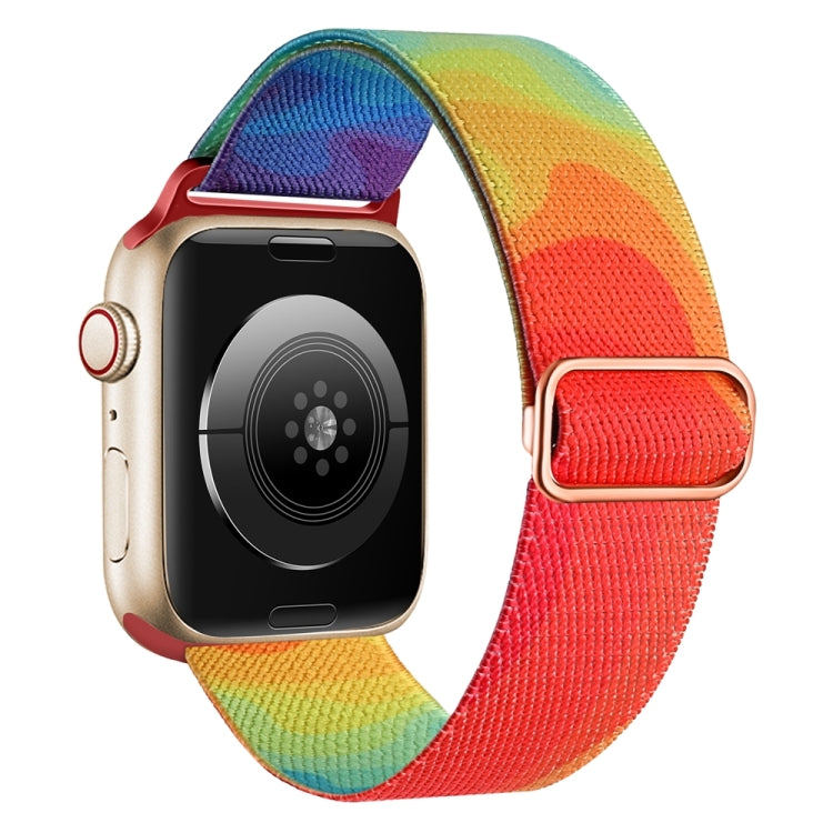 For Apple Watch 7 41mm Painted Pattern Nylon Replacement Watch Band(Liquid Colorful) - Watch Bands by PMC TechLife | Online Shopping South Africa | PMC TechLife