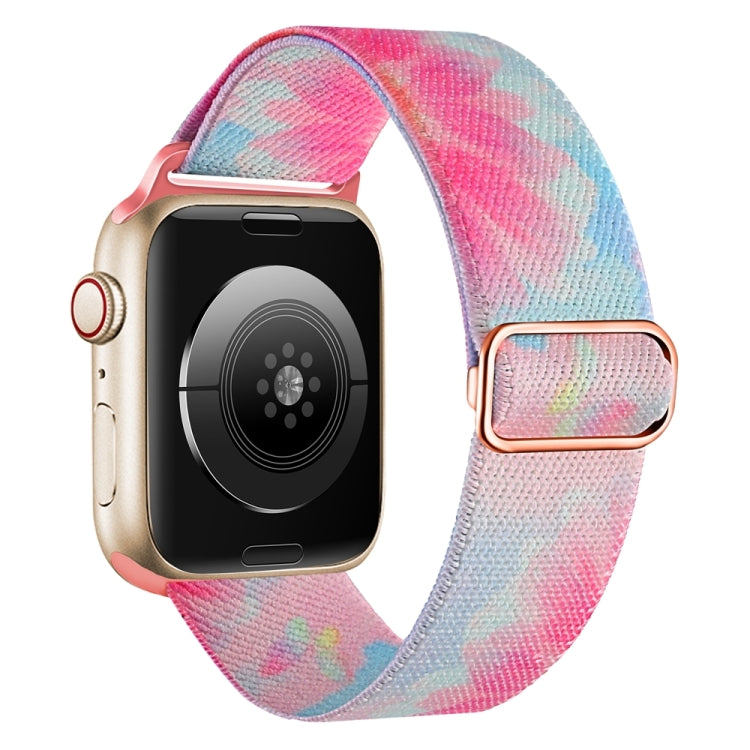 For Apple Watch 7 45mm Painted Pattern Nylon Replacement Watch Band(Flower Butterfly) - Watch Bands by PMC TechLife | Online Shopping South Africa | PMC TechLife