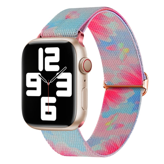 For Apple Watch 6 40mm Painted Pattern Nylon Replacement Watch Band(Flower Butterfly) - Watch Bands by PMC Jewellery | Online Shopping South Africa | PMC Jewellery