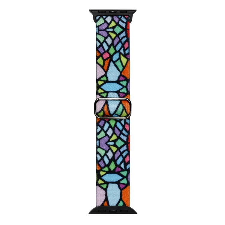 For Apple Watch 4 44mm Painted Pattern Nylon Replacement Watch Band(Geometric Rainbow) - Watch Bands by PMC TechLife | Online Shopping South Africa | PMC TechLife