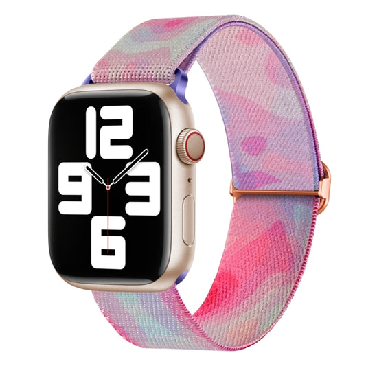 For Apple Watch 3 42mm Painted Pattern Nylon Replacement Watch Band(Ladder Purple Blue) - Watch Bands by PMC Jewellery | Online Shopping South Africa | PMC Jewellery