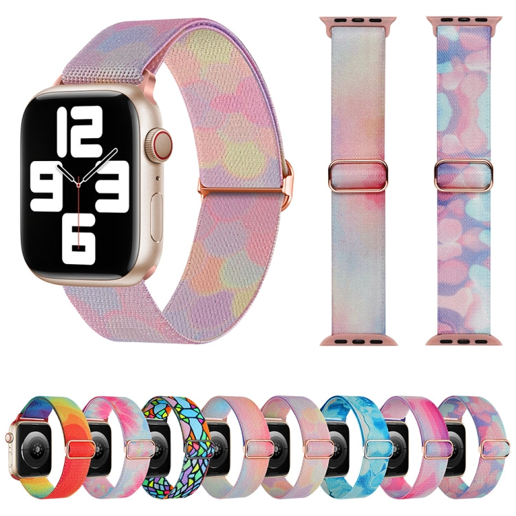 For Apple Watch 9 41mm Painted Pattern Nylon Replacement Watch Band(Symphony Aurora) - Watch Bands by PMC TechLife | Online Shopping South Africa | PMC TechLife