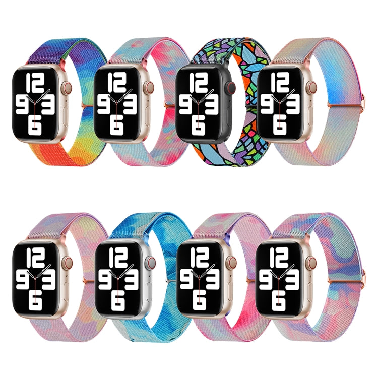 For Apple Watch 2 38mm Painted Pattern Nylon Replacement Watch Band(Ocean Blue) - Watch Bands by PMC TechLife | Online Shopping South Africa | PMC TechLife