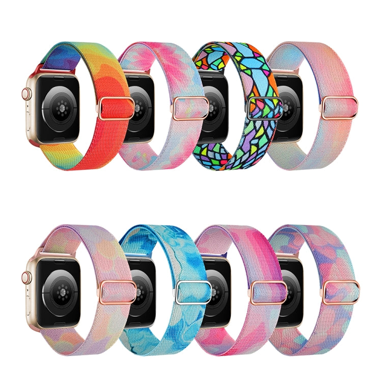 For Apple Watch 9 41mm Painted Pattern Nylon Replacement Watch Band(Symphony Bubbles) - Watch Bands by PMC TechLife | Online Shopping South Africa | PMC TechLife