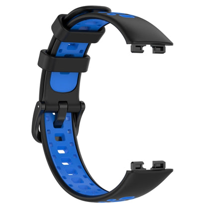 For Huawei Band 8 Two Color Silicone Replacement Watch Band(Black Blue) - Watch Bands by PMC Jewellery | Online Shopping South Africa | PMC Jewellery