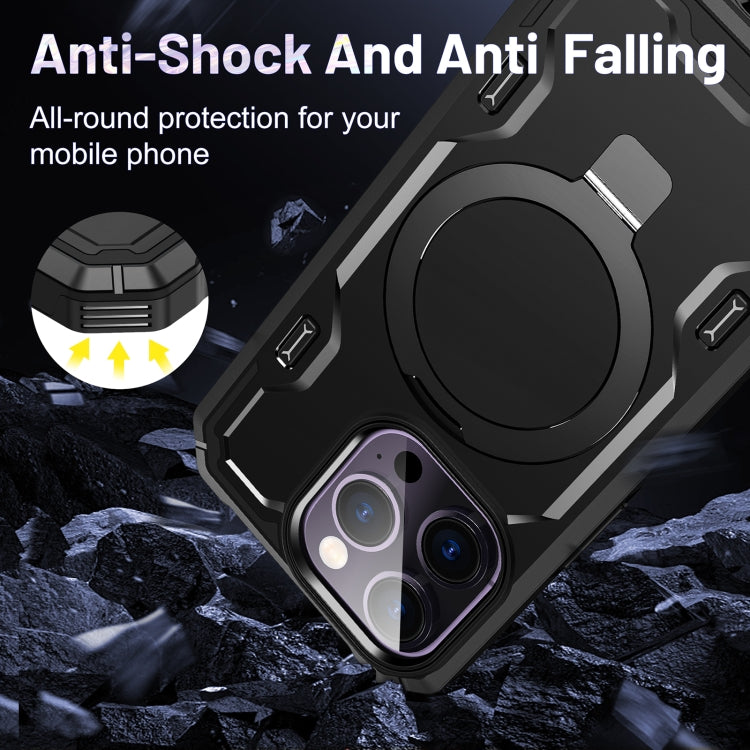 For iPhone 14 Pro Patronus MagSafe Magnetic Holder Phone Case(Black) - free shipping - PMC TechLife - Order now!