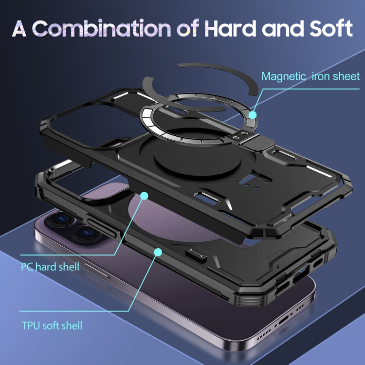 For iPhone 14 Pro Patronus MagSafe Magnetic Holder Phone Case(Black) - free shipping - PMC TechLife - Order now!