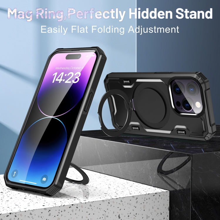 For iPhone 14 Pro Patronus MagSafe Magnetic Holder Phone Case(Black) - free shipping - PMC TechLife - Order now!