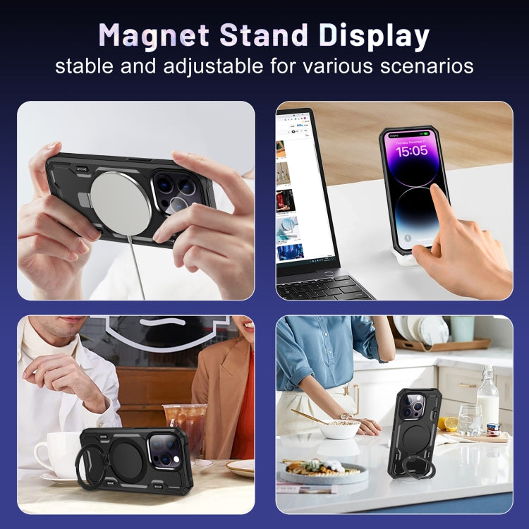 For iPhone 14 Pro Patronus MagSafe Magnetic Holder Phone Case(Black) - free shipping - PMC TechLife - Order now!