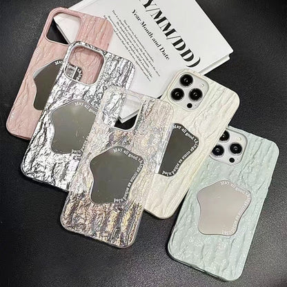 For iPhone 14 Embossed Rock Texture Mirror TPU Phone Case(Space Silver) - iPhone 14 Cases by PMC Jewellery | Online Shopping South Africa | PMC Jewellery