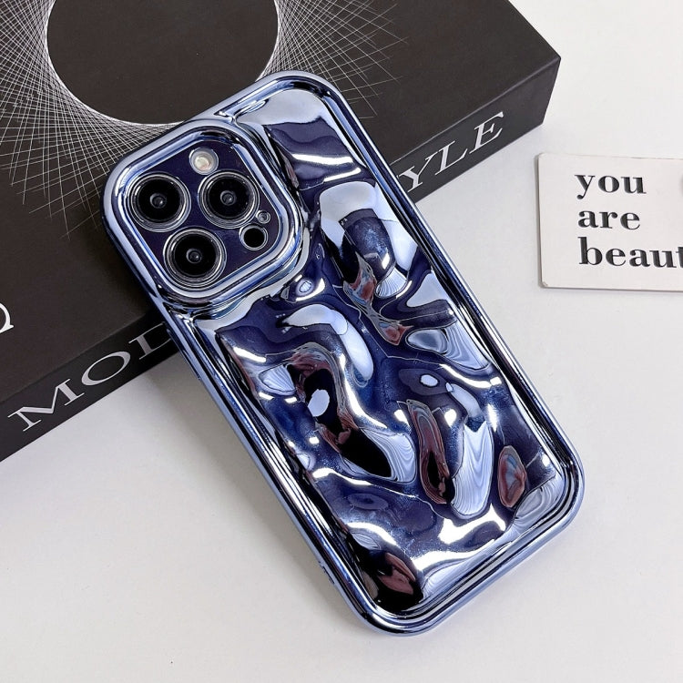 For iPhone 14 Plus Electroplating Meteorite Texture TPU Phone Case(Blue) - free shipping - PMC TechLife - Order now!