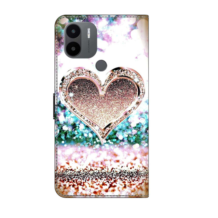 For Xiaomi Redmi A1+ / A2 / A2+ Crystal 3D Shockproof Protective Leather Phone Case(Pink Diamond Heart) - free shipping - PMC TechLife - Order now!