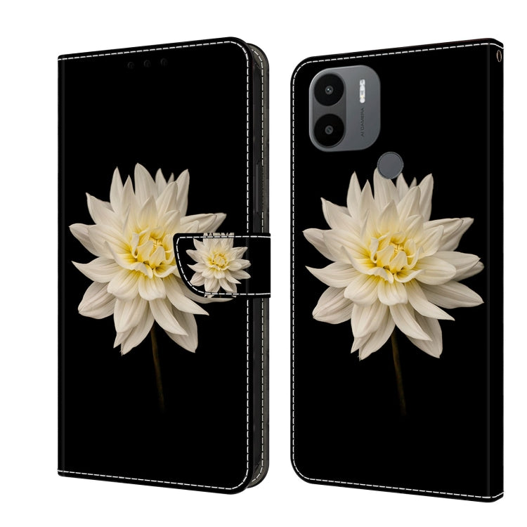For Xiaomi Redmi A1+ / A2 / A2+ Crystal 3D Shockproof Protective Leather Phone Case(White Flower) - free shipping - PMC TechLife - Order now!