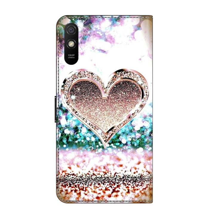 For Xiaomi Redmi 9A Crystal 3D Shockproof Protective Leather Phone Case(Pink Diamond Heart) - free shipping - PMC TechLife - Order now!