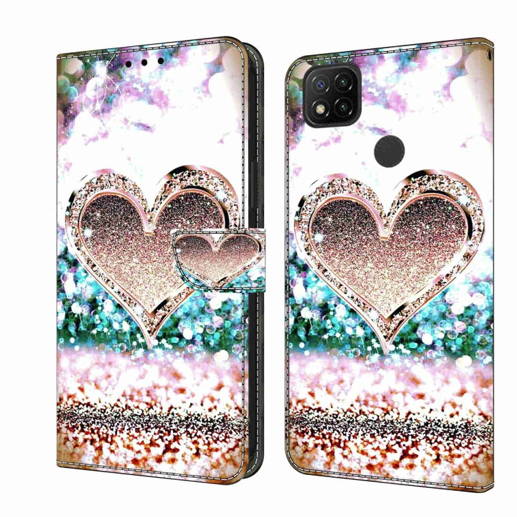 For Xiaomi Redmi 9C Crystal 3D Shockproof Protective Leather Phone Case(Pink Diamond Heart) - free shipping - PMC TechLife - Order now!