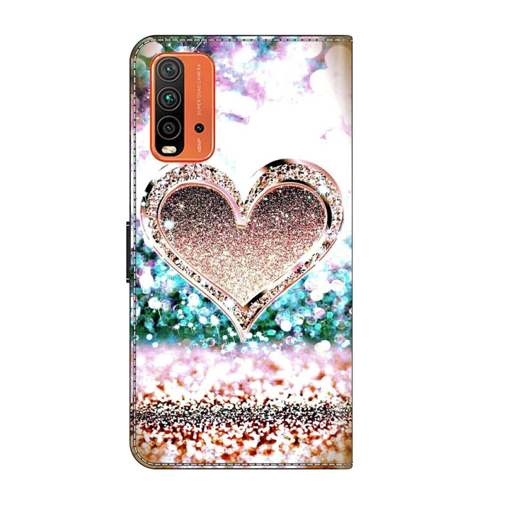 For Xiaomi Redmi 9T Crystal 3D Shockproof Protective Leather Phone Case(Pink Diamond Heart) - free shipping - PMC TechLife - Order now!