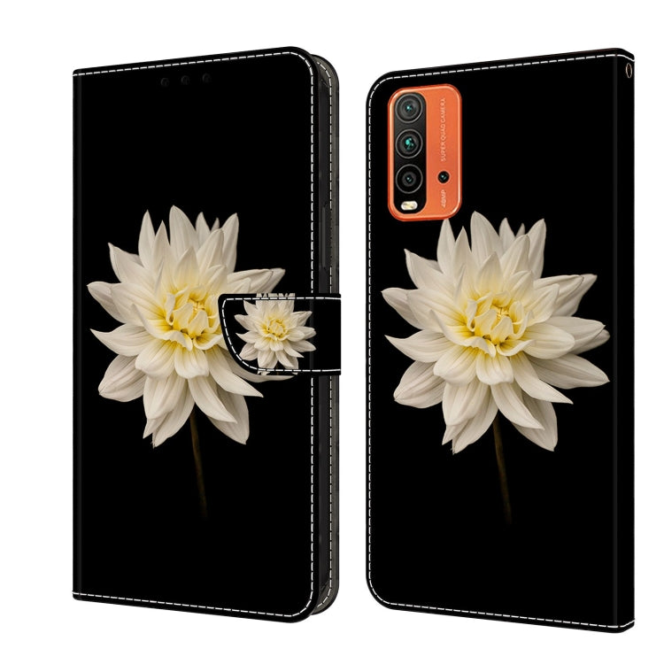 For Xiaomi Redmi 9T Crystal 3D Shockproof Protective Leather Phone Case(White Flower) - free shipping - PMC TechLife - Order now!