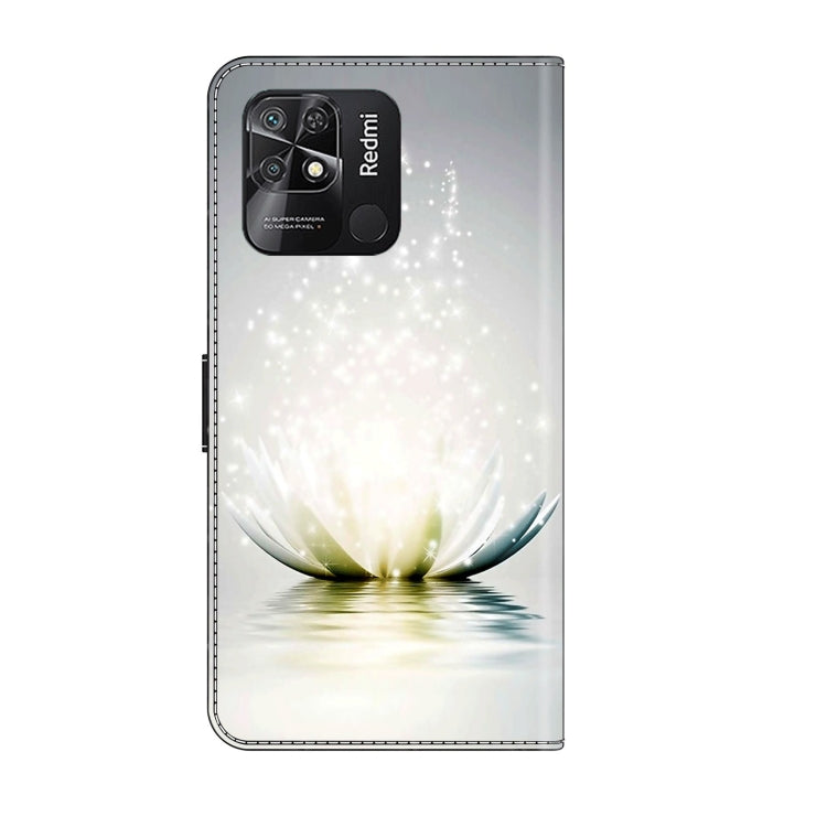 For Xiaomi Redmi 10C Crystal 3D Shockproof Protective Leather Phone Case(Light Lotus) - free shipping - PMC TechLife - Order now!