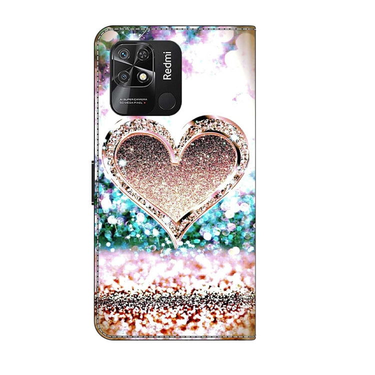 For Xiaomi Redmi 10C Crystal 3D Shockproof Protective Leather Phone Case(Pink Diamond Heart) - free shipping - PMC TechLife - Order now!