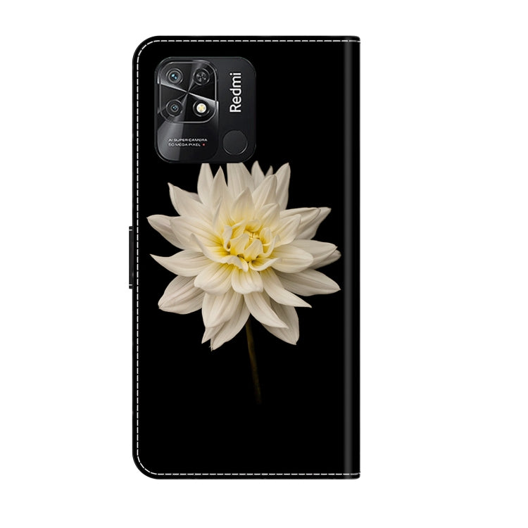 For Xiaomi Redmi 10C Crystal 3D Shockproof Protective Leather Phone Case(White Flower) - free shipping - PMC TechLife - Order now!