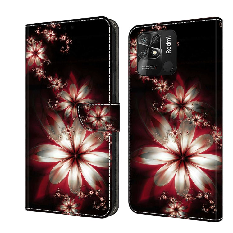 For Xiaomi Redmi 10C Crystal 3D Shockproof Protective Leather Phone Case(Fantastic Flower) - free shipping - PMC TechLife - Order now!